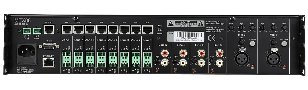 AUDAC MTX88 8 Bölgeli Matrix Ses Sistemi - 2