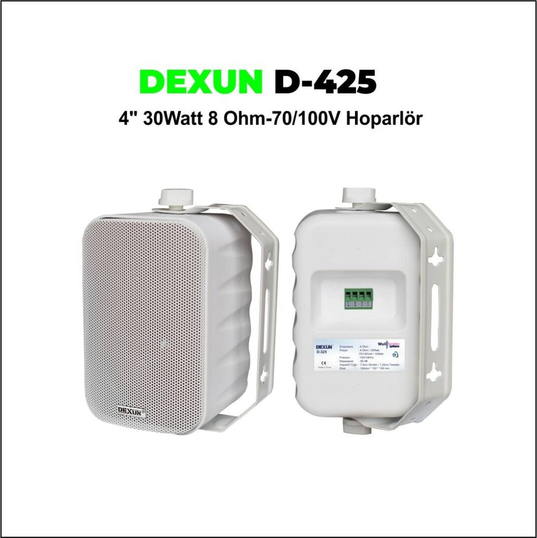 DEXUN D-425T 4" Beyaz Trafolu Sütun Hoparlör - 1