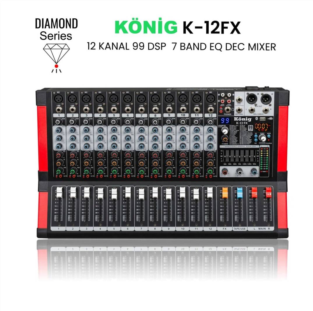 KÖNİG K-12FX 12 Kanal Deck Mikser - 1