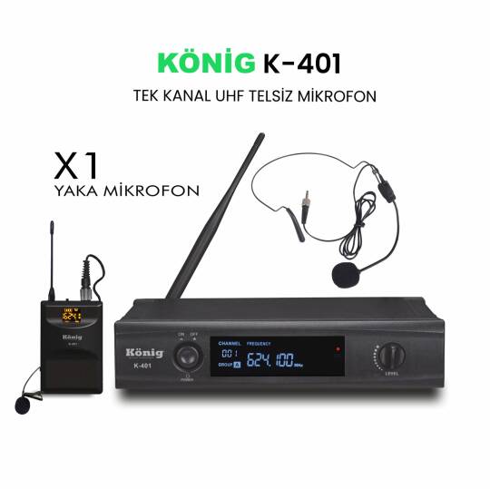 KÖNİG K-401 UHF Telsiz Yaka Mikrofonu