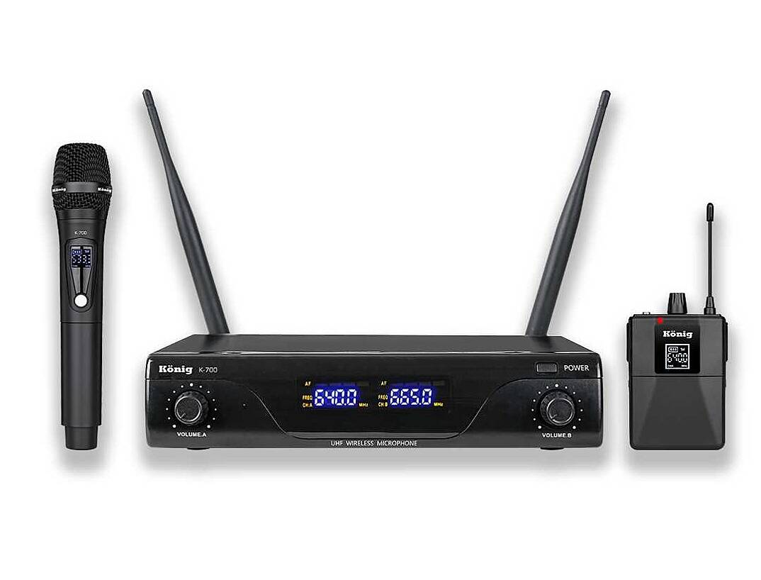 KÖNİG K-700 EY UHF El+Yaka Tipi 2 Telsiz Mikrofon - 1