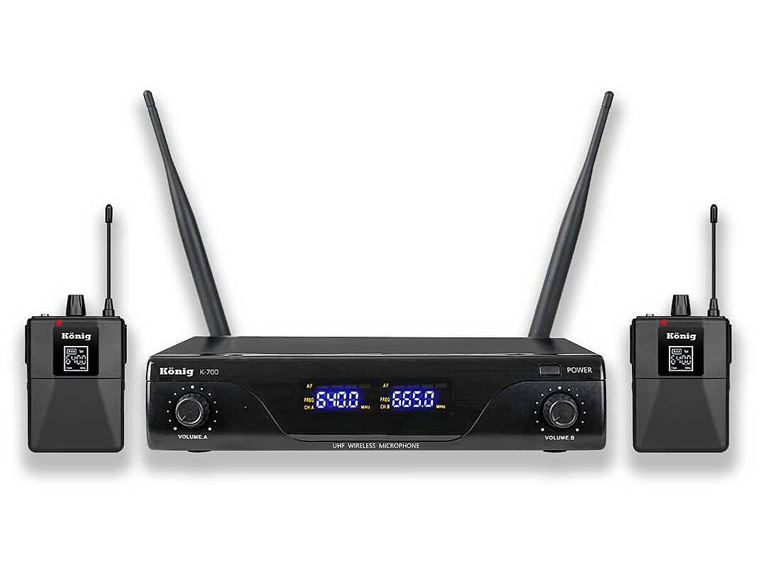 KÖNİG K-700 YY UHF Yaka Tipi 2 Telsiz Mikrofon - 1