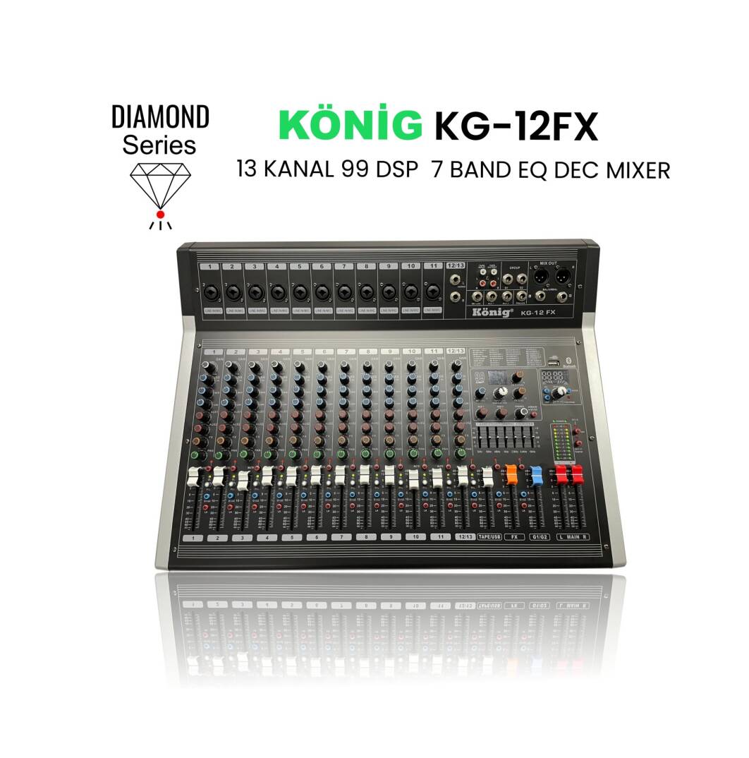 KÖNİG KG-12FX (DIAMOND) 12 Kanal Deck Mikser - 1