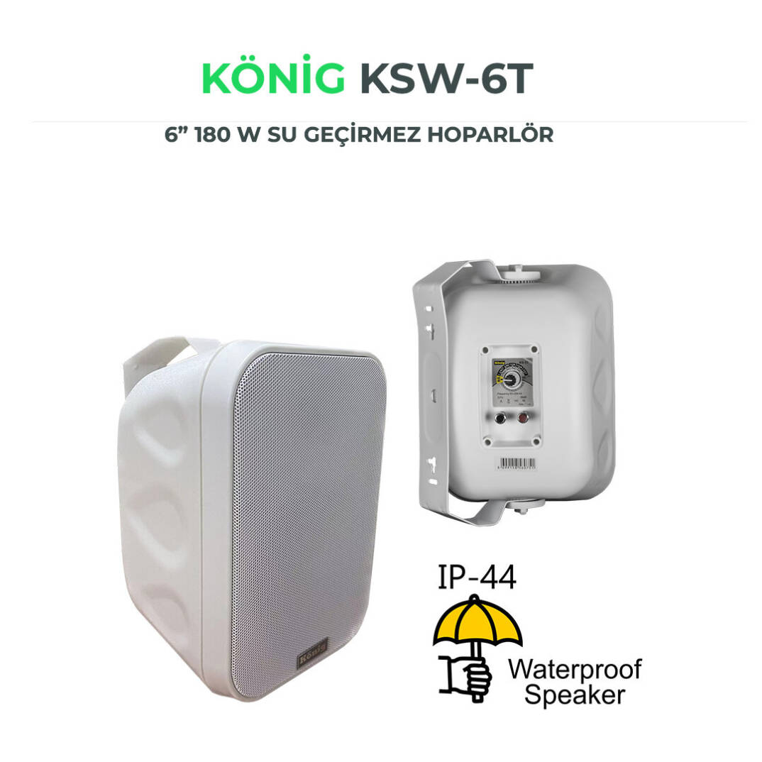 KÖNİG KSW-6TW 6" 180W Trafolu Duvar Hoparlörü - 1