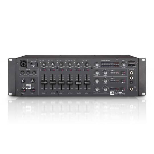 LD SYSTEMS ZONE624 4 Bölgeli Rack Tipi Mikser