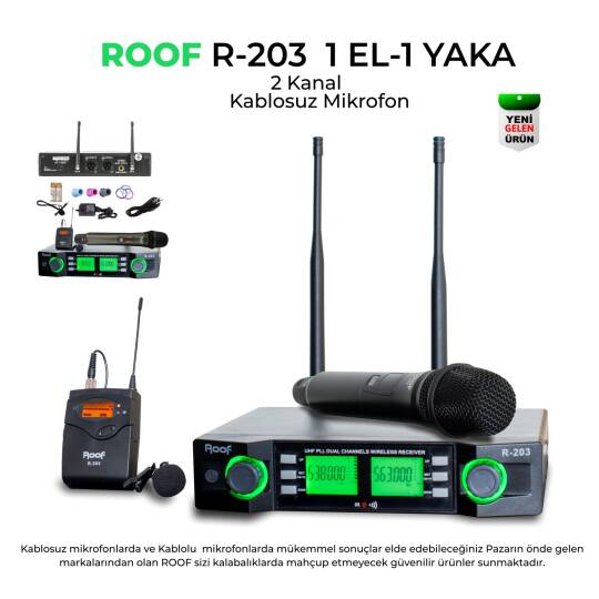 ROOF R-203 Telsiz El+Yaka Mikrofon