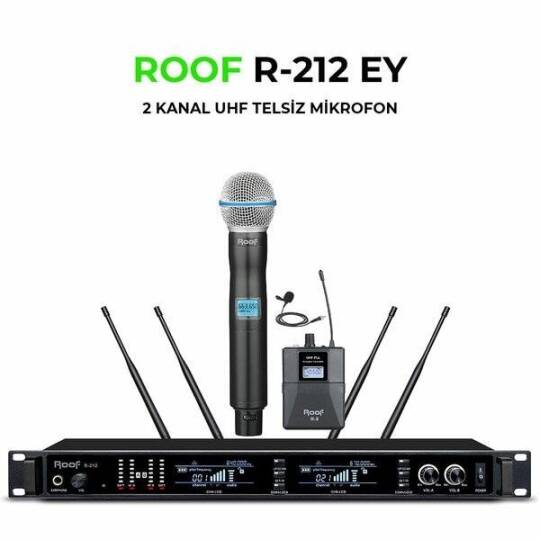 ROOF R-212 UHF El+Yaka Telsiz Mikrofon