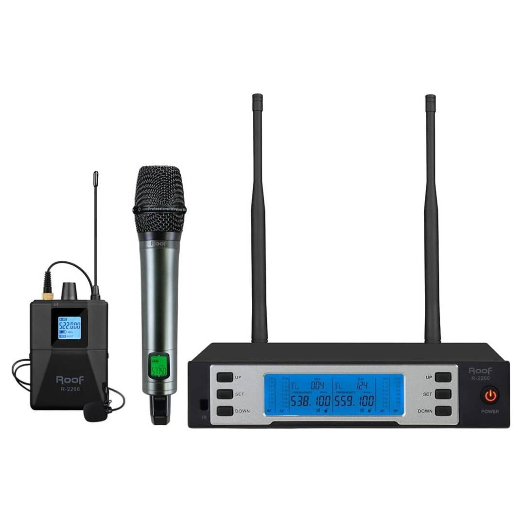 ROOF R-2200 UHF El+Yaka Telsiz Mikrofon - 1