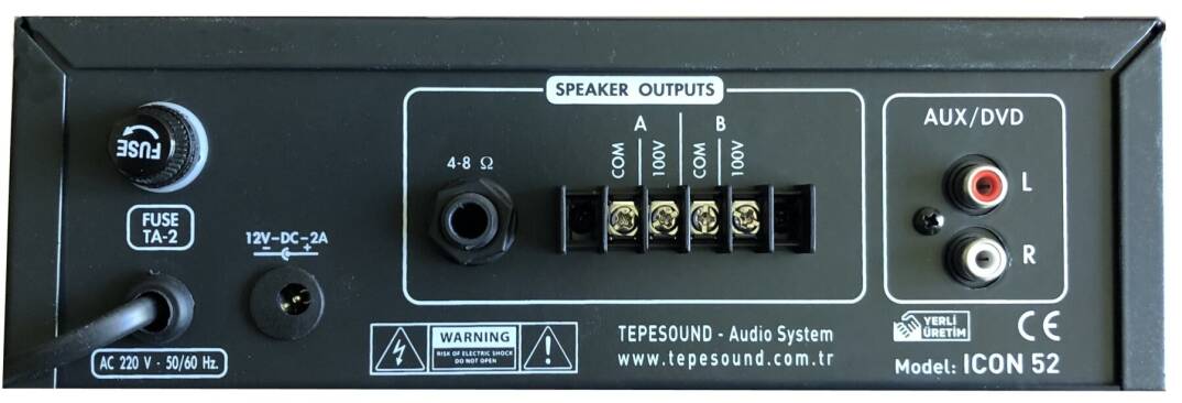 TEPE SOUND ICON 52 2-ZV 50 WATT4 Ohm-100V Amfi - 2