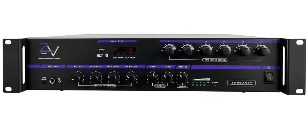 TEPE SOUND TS-250 6-ZV 250W/100V 6 Bölgeli Amfi - 1