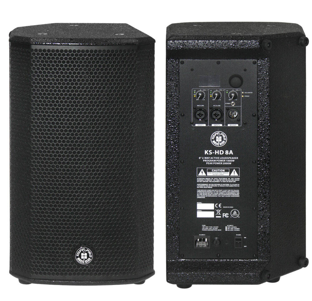 TOPP PRO KS HD 8A 8" 2 Yollu Aktif Hoparlör - 1