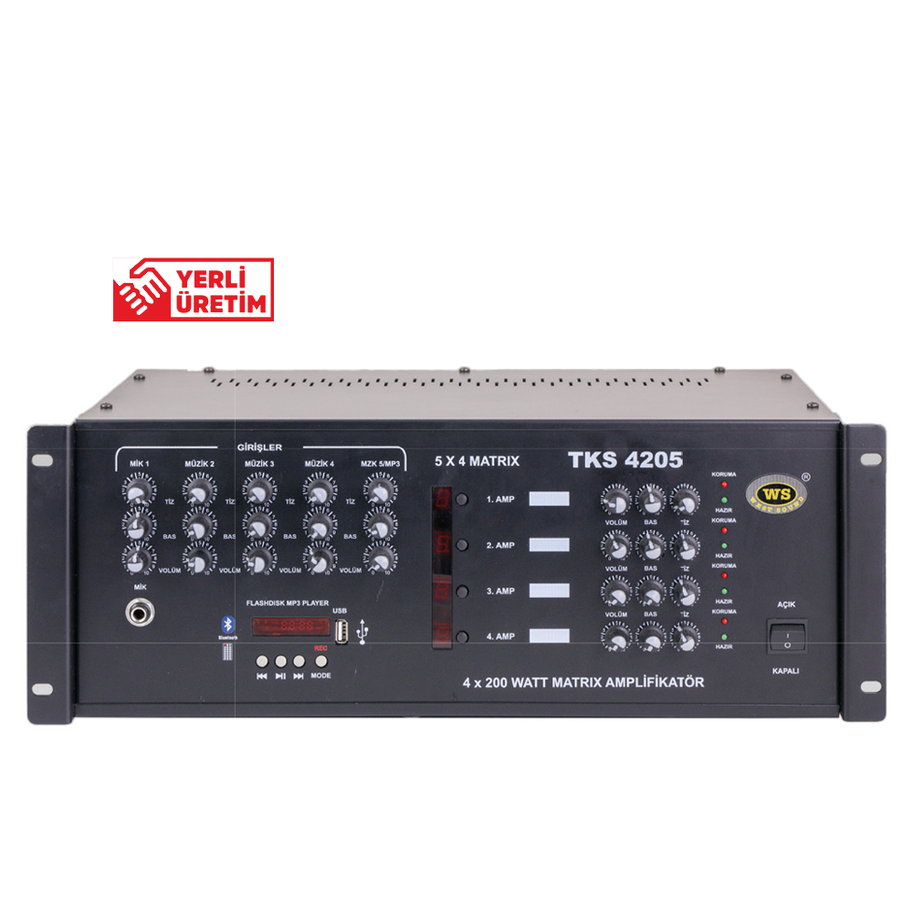 WESTSOUND TKS 4205 USB5 x 4 MATRİKS Amfi - 1